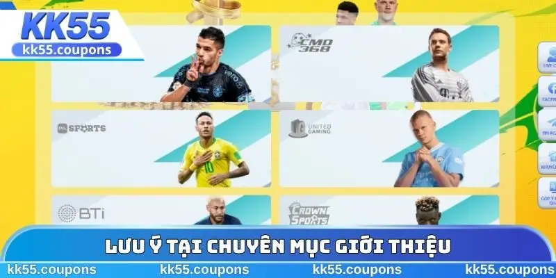 Lưu ý tại chuyên mục giới thiệu